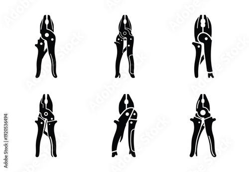 A set of  constriction tools and locking pliers icons