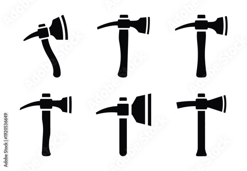 A set of  constriction tools and mattock icons