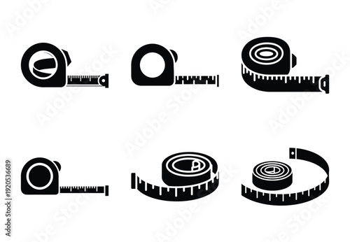 A set of  constriction tools and measuring tape icons
