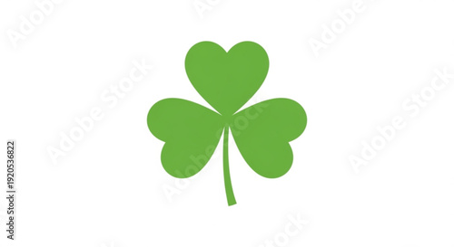 Lucky green four leaf clover on white background symbolizing good fortune and st patrick's day celebrations
