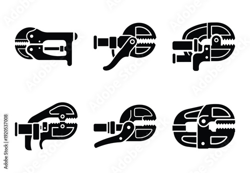 A set of  constriction tools and pipe cutter icons