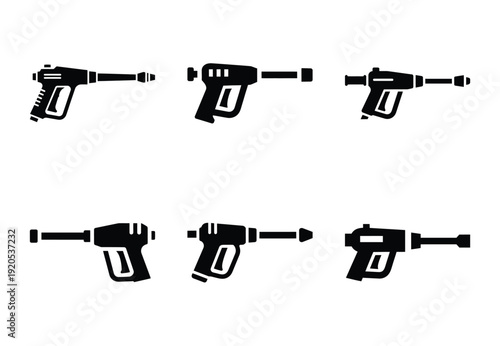 A set of  constriction tools and pressure washer gun icons