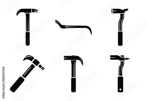 A set of  constriction tools and pry bar icons
