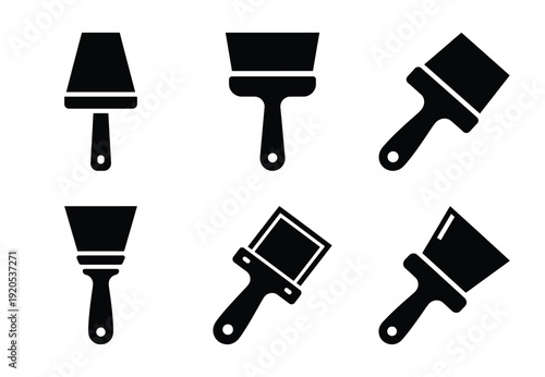 A set of  constriction tools and putty knife icons