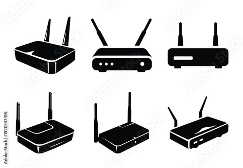 A set of  constriction tools and router icons