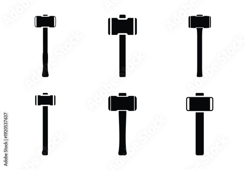 A set of  constriction tools and sledgehammer icons