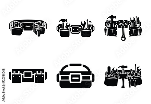 A set of  constriction tools and tool belt icons