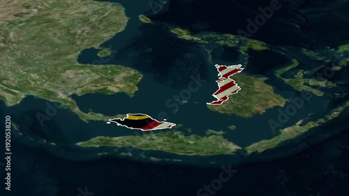 MALAYSIA Map with MALAYSIA Flag Inside, Realistic Country Shape Animation