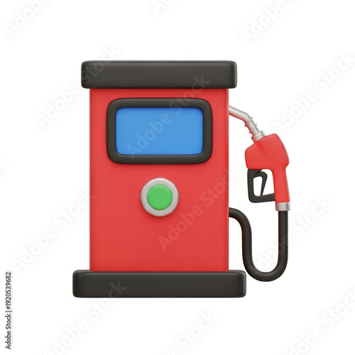 Free Download 3d rendered modern gas pump with digital display and fuel nozzle - GFXLoad