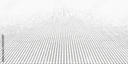 Abstract grid pattern receding into a distant vanishing point