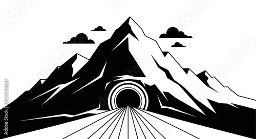 vector illustration of a mountain church