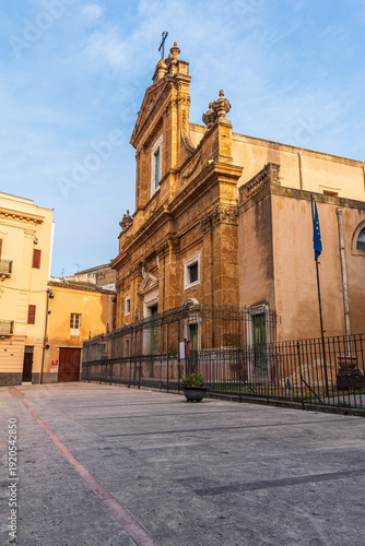 View of Alcamo Cathedral, Trapani, Sicily, Italy, Europe