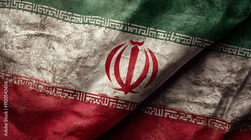 iranian flag waving in the wind. flag of iran