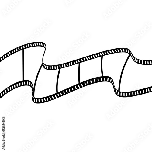 Waving film strip showing movie video concept