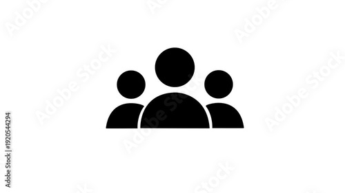 Group of five people icon isolated animation .Community icon,Business and team work icon animation . 4K motion