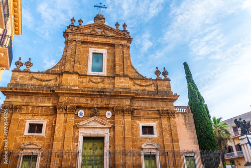 View of Alcamo Cathedral, Trapani, Sicily, Italy, Europe