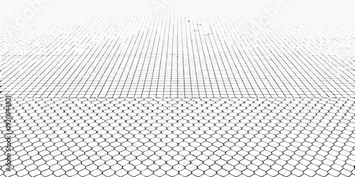 Abstract geometric pattern resembling a hexagonal grid extending into perspective