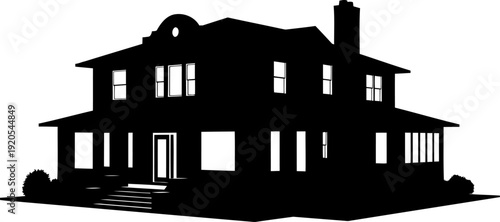 American craftsman house silhouette