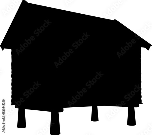 Elevated storage structure standing on four support posts