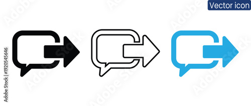 Professional chat bubble icons for digital communication and business conversations