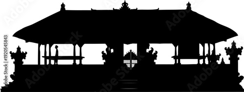 Large balinese wantilan pavilion silhouette architecture