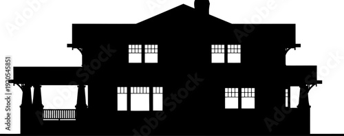 Large craftsman house silhouette suburban residential architecture