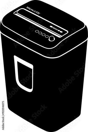 Modern office paper shredder silhouette for document security