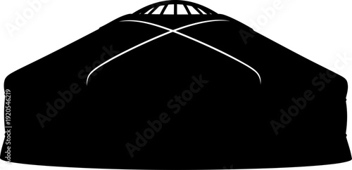 Mongolian yurt silhouette representing nomadic central asian housing
