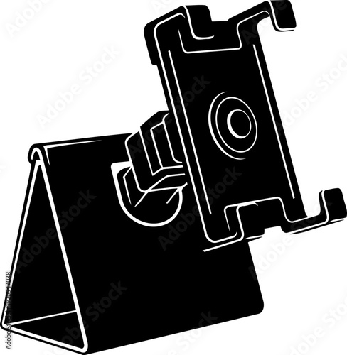 Universal tablet stand holder silhouette for mobile devices