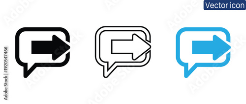 Professional chat bubble icons for digital communication and business conversations
