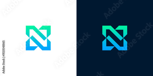 Abstract geometric logo with gradient effect, minimalist and modern design for corporate branding and identity solutions