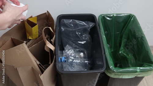 Woman Sorting Waste for Recycling