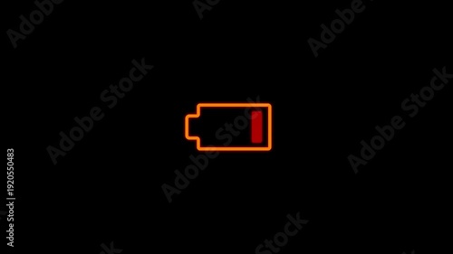 Low battery icon on black background