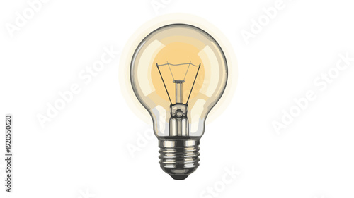 Vibrant glowing light bulb, representing a brilliant new idea, innovative thinking, creative inspiration, and the illuminating spark of discovery
