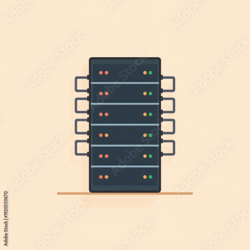 Server Rack Network Minimal Flat Vector Icon