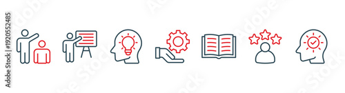 Training banner web icon vector illustration concept for education with icon of coaching, teaching, knowledge, development, learning, experience, and skills