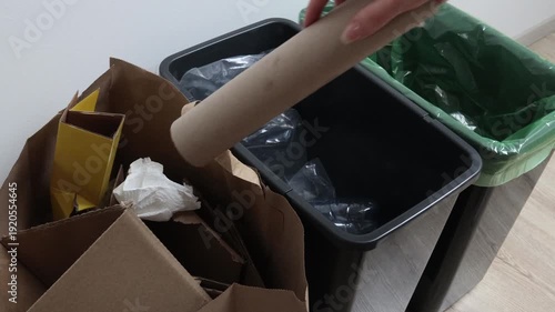 Woman Sorting Waste for Recycling