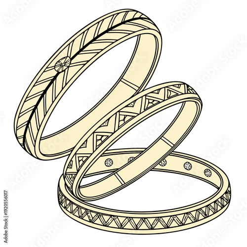Stacked gold bangles with geometric patterns stacked jewelry