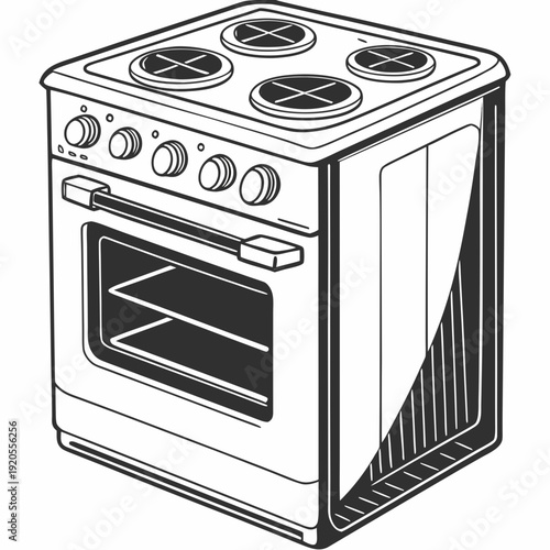 Compact electric stove with oven kitchen appliance