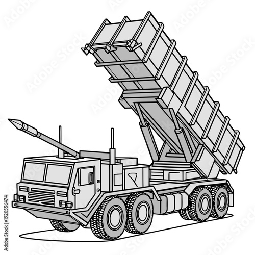 Of a multi missile launcher truck vehicle military