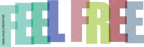 Overlapping colorful letters spelling out FELFRE in a modern with Colorful text effect