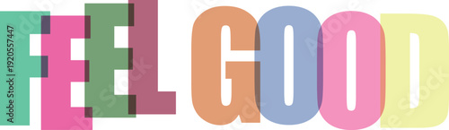 Overlapping colorful letters spelling out FELGOD in a modern with Colorful text effect
