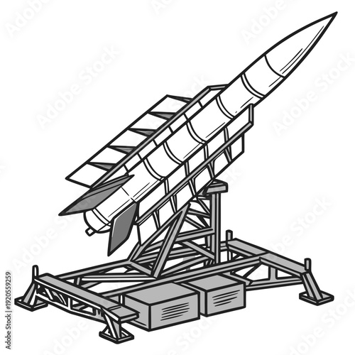 Of a missile launcher system with a rocket military