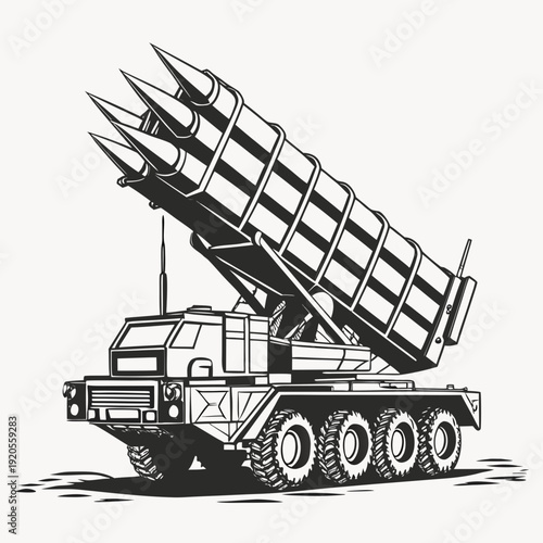 Mobile missile launcher vehicle with four missiles