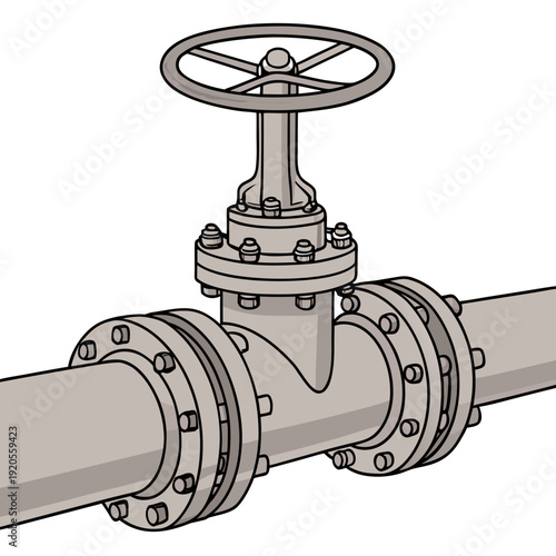 Industrial pipe valve with wheel handle