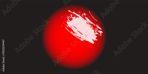 Japanese flag symbol of rising sun. Red circle in grunge style on white background.Vector ilustration. Eps 10