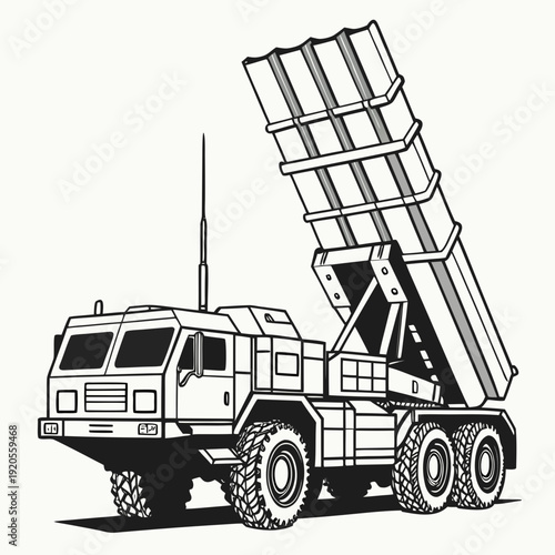 Mobile missile launcher truck with raised platform