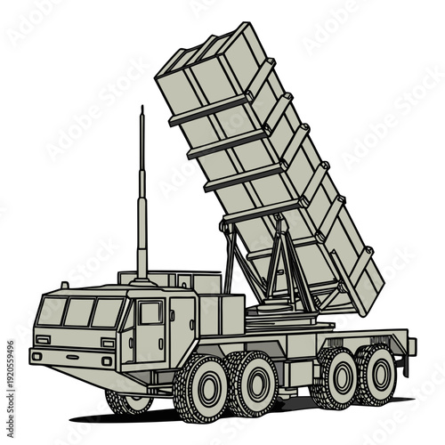 Military truck with missile launcher system military vehicle 4