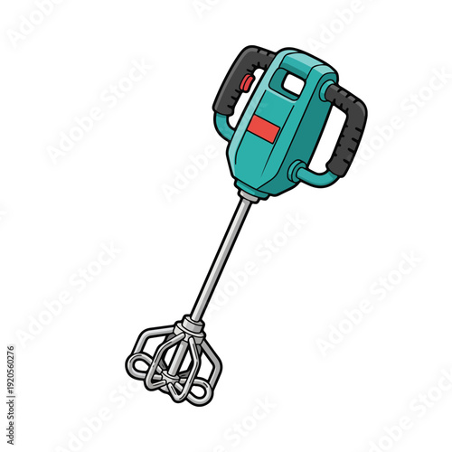 Industrial Electric Power Mixer for Construction Vector Illustration