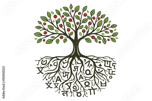 tree of life with rooted languages